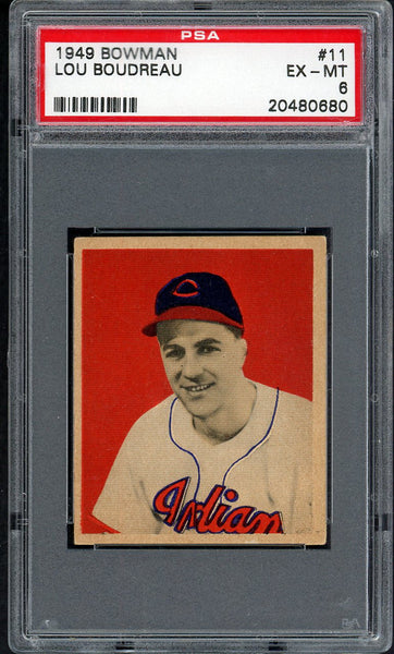 1949 Bowman Baseball #011 Lou Boudreau Indians PSA 6 EX-MT 554592