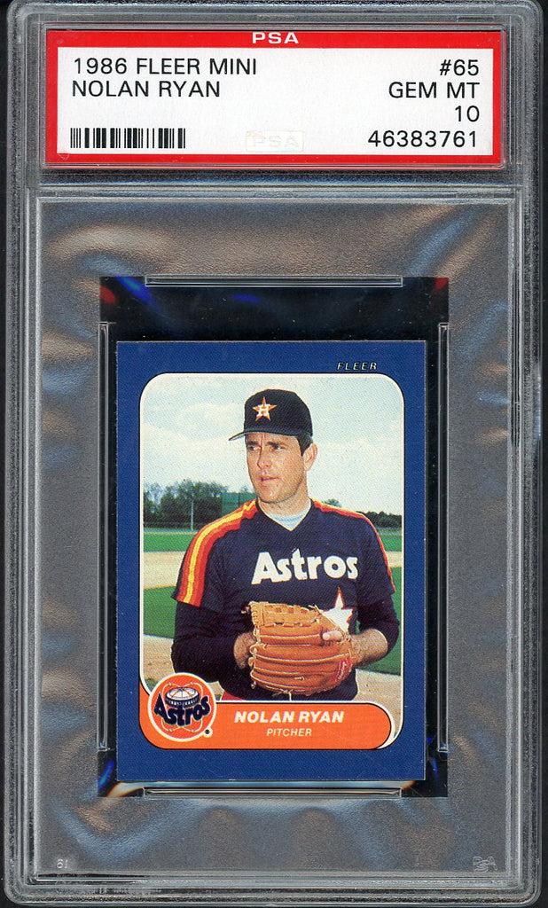 1986 Fleer Mini #065 Nolan Ryan Astros PSA 10 GEM MINT 554595