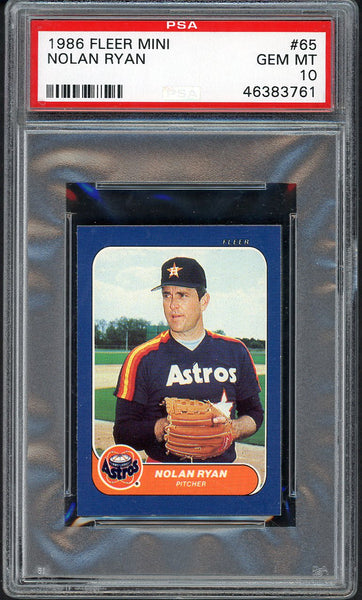 1986 Fleer Mini #065 Nolan Ryan Astros PSA 10 GEM MINT 554595