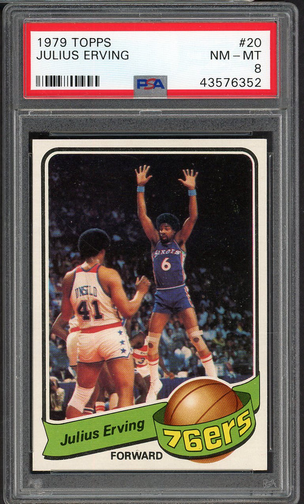1979 Topps Basketball #020 Julius Erving 76ers PSA 8 NM/MT 554596