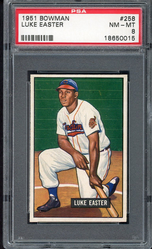 1951 Bowman Baseball #258 Luke Easter Indians PSA 8 NM/MT 554597