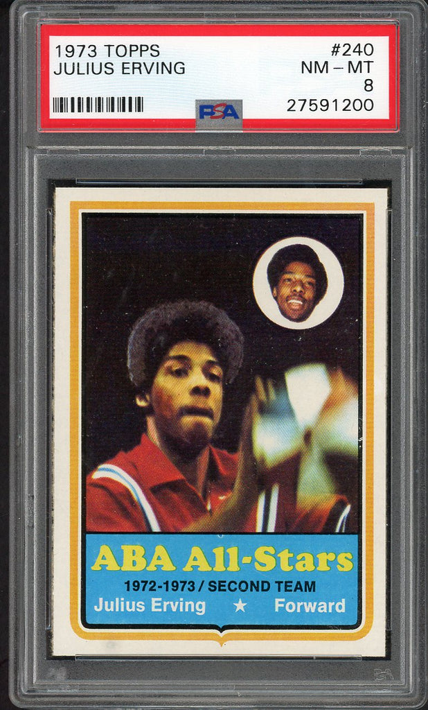 1973 Topps Basketball #240 Julius Erving Nets PSA 8 NM/MT 554599