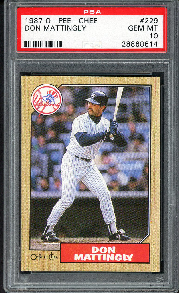 1987 O Pee Chee #229 Don Mattingly Yankees PSA 10 GEM MINT 554605