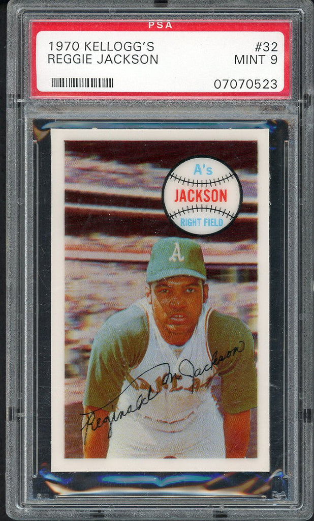 1970 Kelloggs Baseball #032 Reggie Jackson A's PSA 9 MINT 554607
