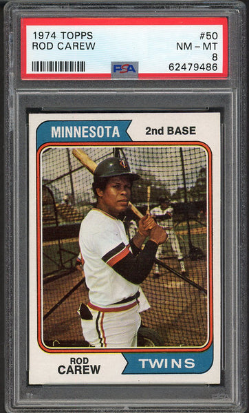 1974 Topps Baseball #050 Rod Carew Twins PSA 8 NM/MT 554608