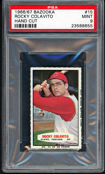 1966 Bazooka Baseball #015 Rocky Colavito Indians PSA 9 MINT 554612