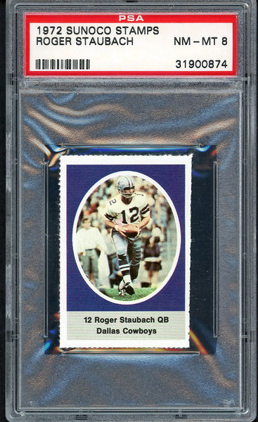 1972 Sunoco Stamps Roger Staubach Cowboys PSA 8 NM/MT 554614