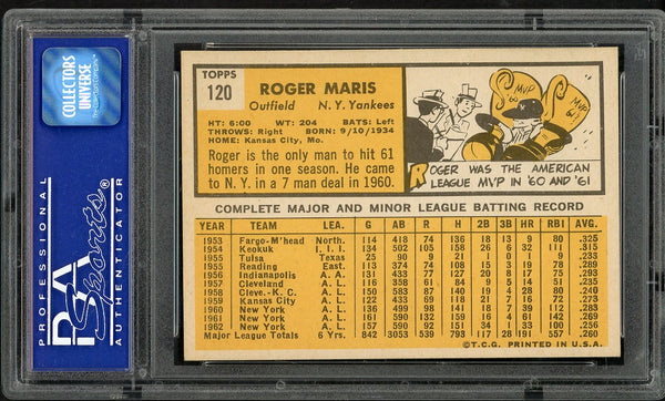 1963 Topps Baseball #120 Roger Maris Yankees PSA 7 NM 554623