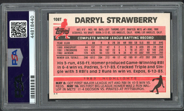 1983 Topps Traded #108T Darryl Strawberry Mets PSA 9 MINT 554627