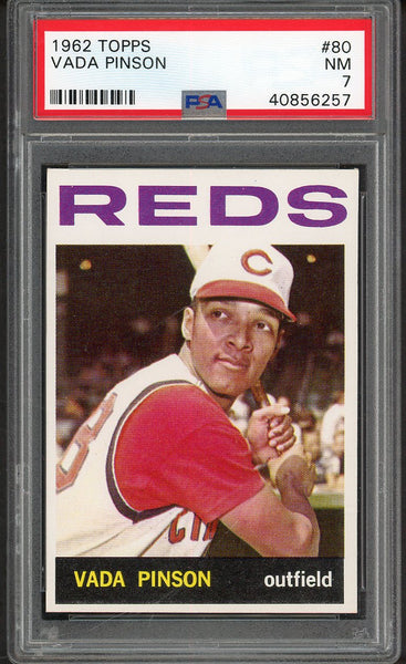 1964 Topps Baseball #080 Vada Pinson Reds PSA 7 NM 554630