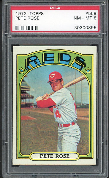 1972 Topps Baseball #559 Pete Rose Reds PSA 8 NM/MT 554634