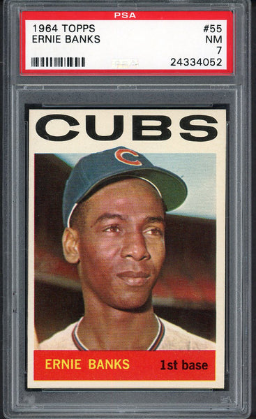 1964 Topps Baseball #055 Ernie Banks Cubs PSA 7 NM 554638