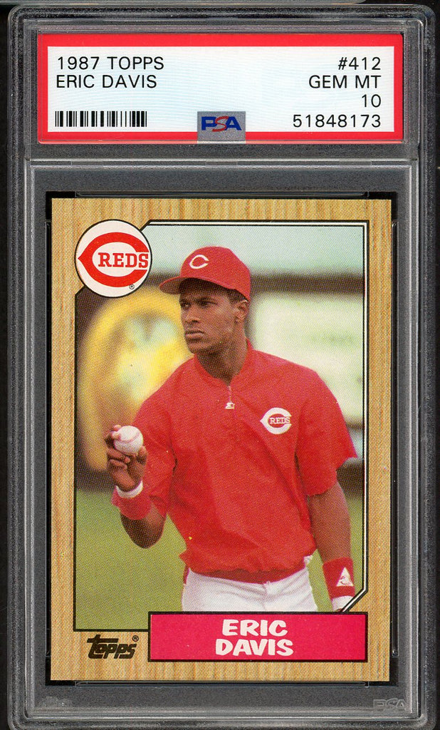 1987 Topps #412 Eric Davis Reds PSA 10 GEM MINT 554640