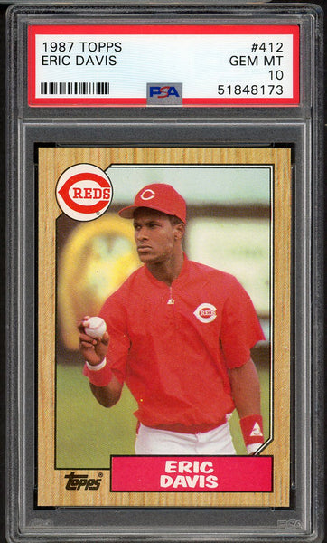 1987 Topps #412 Eric Davis Reds PSA 10 GEM MINT 554640