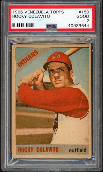 1966 Topps Venezuelan #150 Rocky Colavito Indians PSA 2 GD 554643
