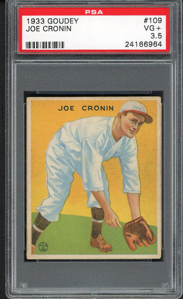 1933 Goudey #109 Joe Cronin Senators PSA 3.5 VG+ 554646