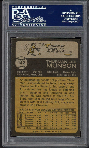 1973 Topps Baseball #142 Thurman Munson Yankees PSA 7 NM 554647