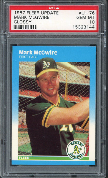 1987 Fleer Update Glossy #U76 Mark McGwire A's PSA 10 GEM MINT 554649