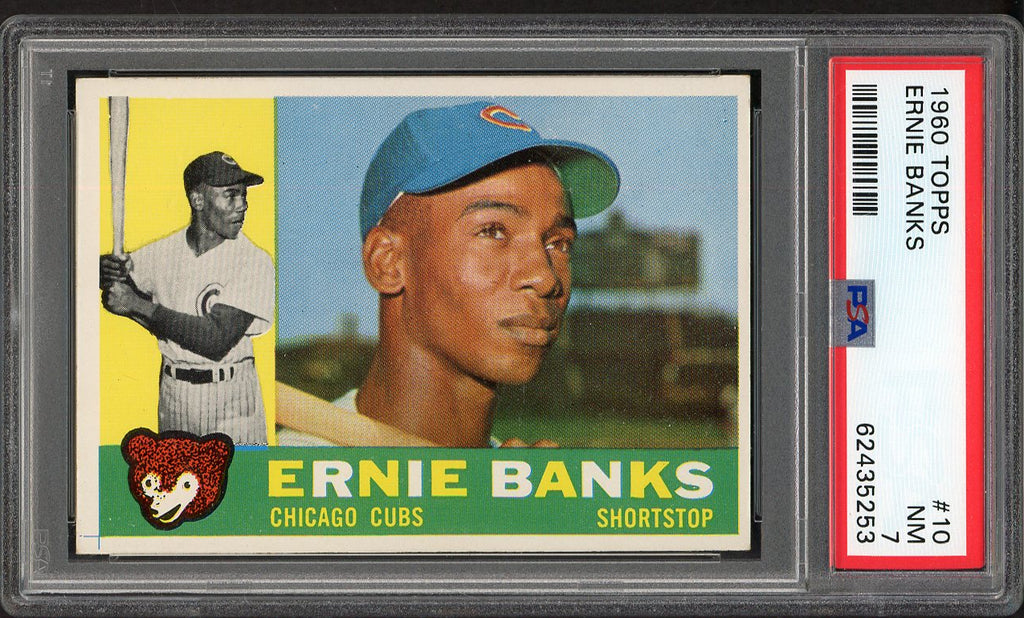 1960 Topps Baseball #010 Ernie Banks Cubs PSA 7 NM 554656