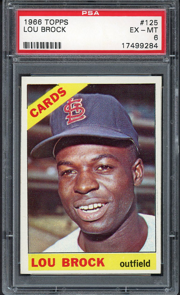 1966 Topps Baseball #125 Lou Brock Cardinals PSA 6 EX-MT 554657