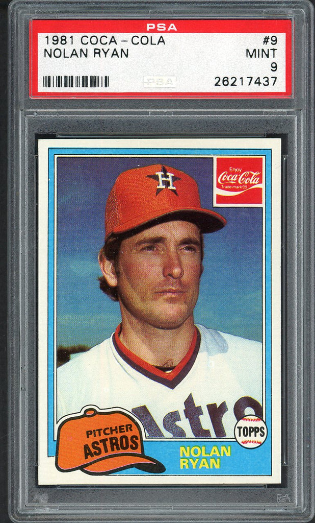 1981 Coca Cola #009 Nolan Ryan Astros PSA 9 MINT 554660