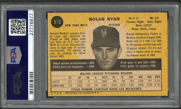 1971 O Pee Chee #513 Nolan Ryan Mets PSA 6.5 EX-MT+ 554664