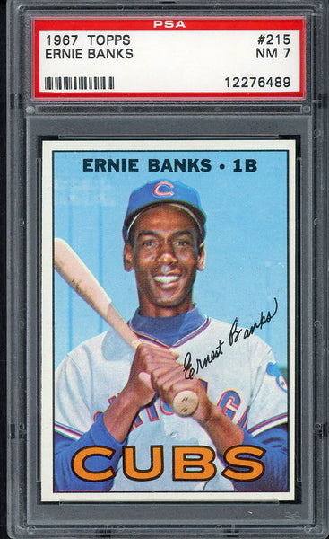 1967 Topps Baseball #215 Ernie Banks Cubs PSA 7 NM 554665