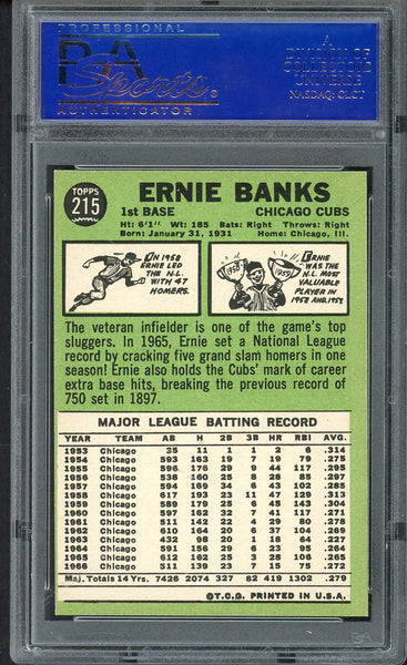 1967 Topps Baseball #215 Ernie Banks Cubs PSA 7 NM 554665