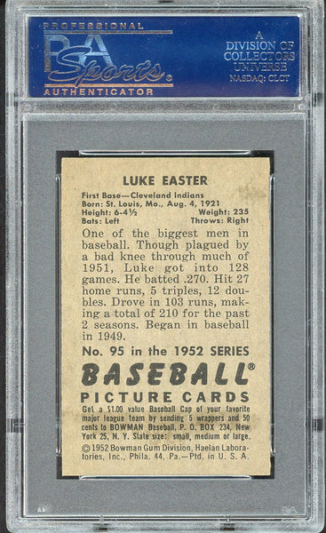 1952 Bowman Baseball #095 Luke Easter Indians PSA 6 EX-MT 554673