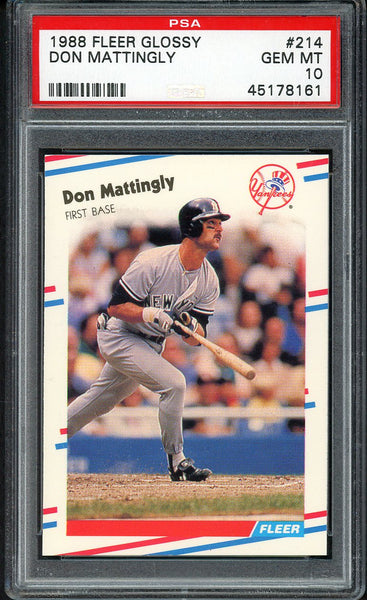 1988 Fleer Glossy #214 Don Mattingly Yankees PSA 10 GEM MINT 554677