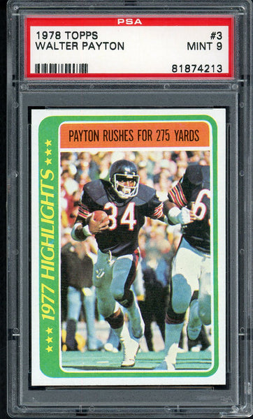 1978 Topps Football #003 Walter Payton HL Bears PSA 9 MINT 554680