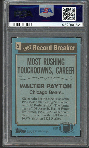 1988 Topps #005 Walter Payton RB Bears PSA 9 MINT 554683