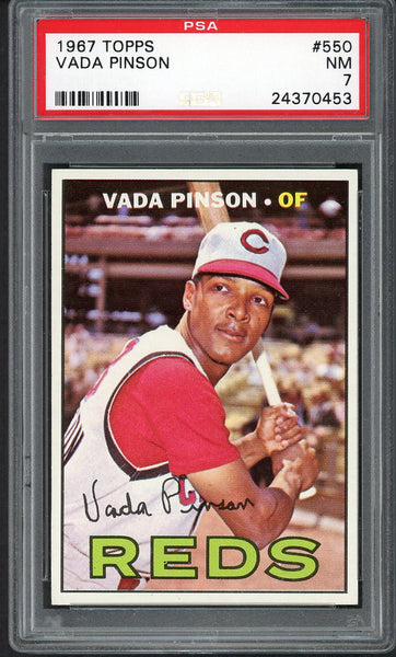 1967 Topps Baseball #550 Vada Pinson Reds PSA 7 NM 554687