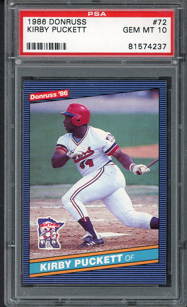 1986 Donruss #072 Kirby Puckett Twins PSA 10 GEM MINT 554689