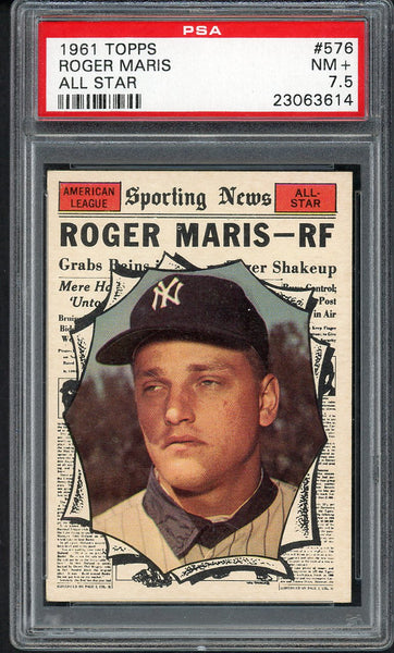 1961 Topps Baseball #576 Roger Maris A.S. Yankees PSA 7.5 NM+ 554695