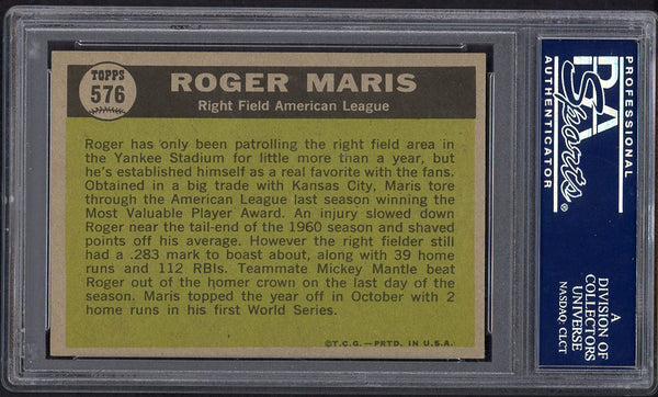 1961 Topps Baseball #576 Roger Maris A.S. Yankees PSA 7.5 NM+ 554695
