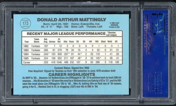 1986 Donruss #173 Don Mattingly Yankees PSA 10 GEM MINT 554696