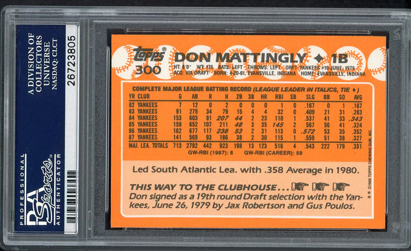 1988 Topps Tiffany #300 Don Mattingly Yankees PSA 9 MINT 554705