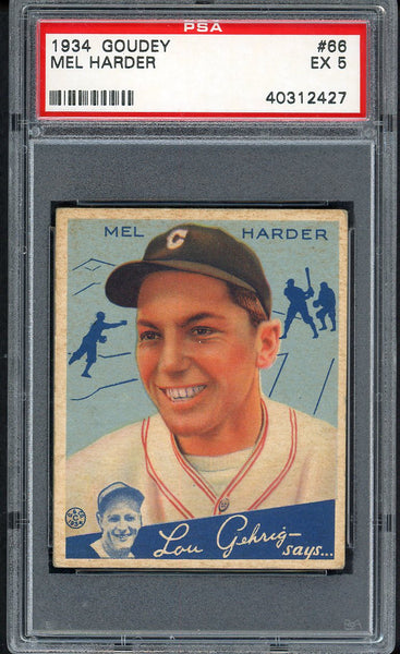 1934 Goudey #066 Mel Harder Indians PSA 5 EX 554718