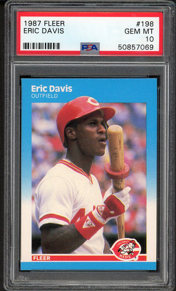 1987 Fleer #198 Eric Davis Reds PSA 10 GEM MINT 554724