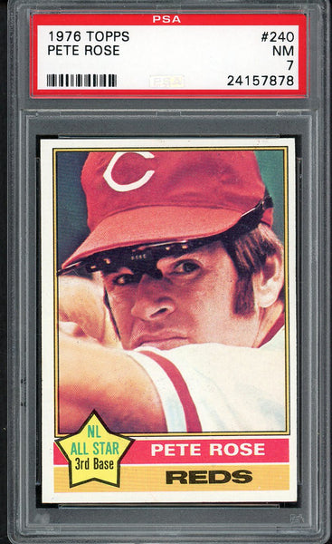 1976 Topps Baseball #240 Pete Rose Reds PSA 7 NM 554726