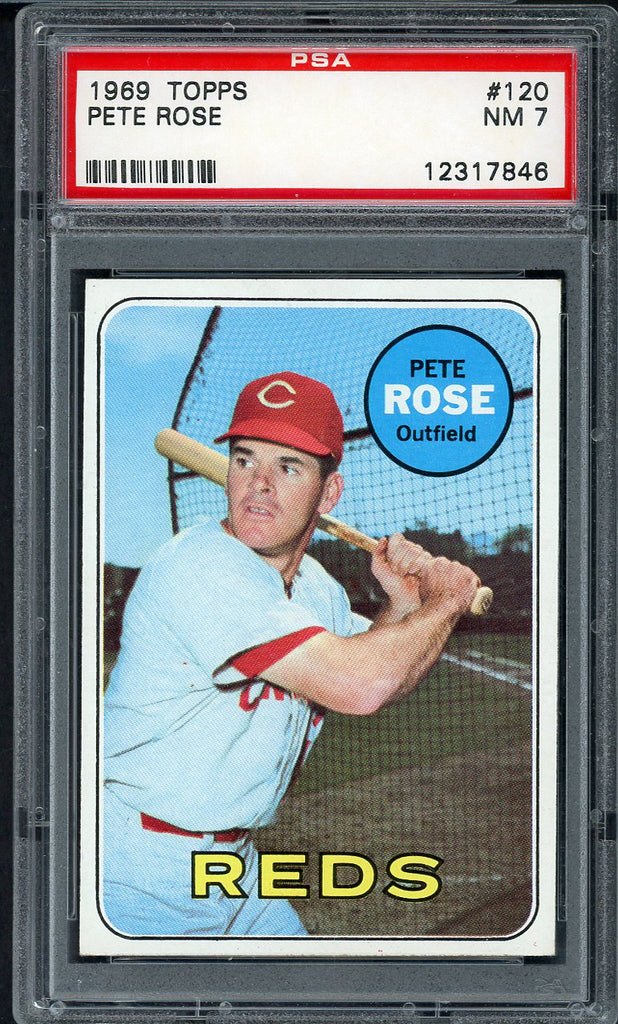 1969 Topps Baseball #120 Pete Rose Reds PSA 7 NM 554727