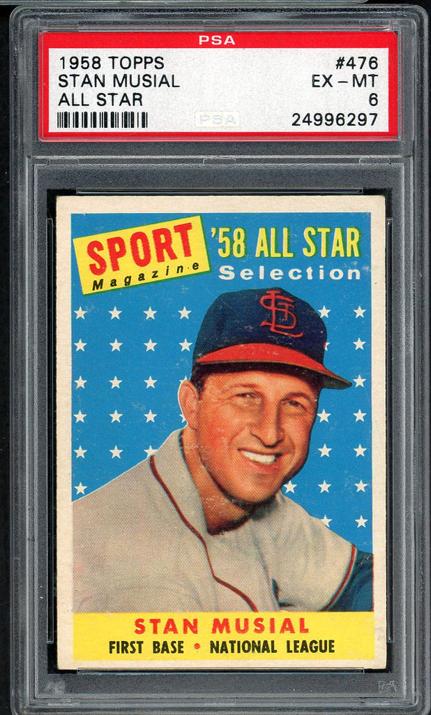 1958 Topps Baseball #476 Stan Musial A.S. Cardinals PSA 6 EX-MT 554728