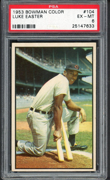 1953 Bowman Color Baseball #104 Luke Easter Indians PSA 6 EX-MT 554730