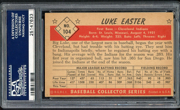 1953 Bowman Color Baseball #104 Luke Easter Indians PSA 6 EX-MT 554730