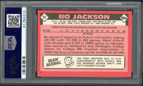 1986 Topps Traded #050T Bo Jackson Royals PSA 9 MINT 554731