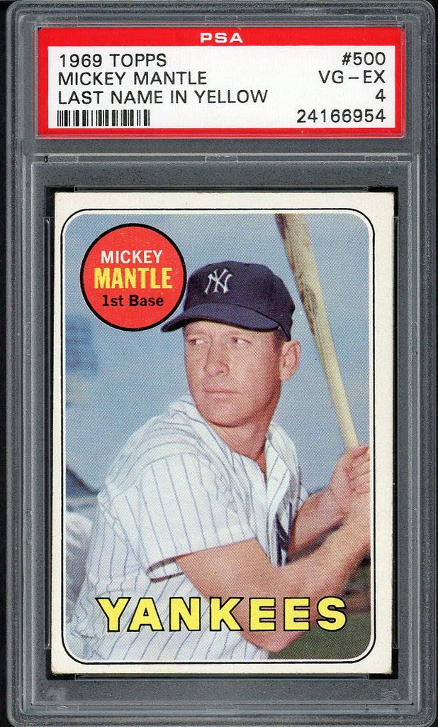1969 Topps Baseball #500 Mickey Mantle Yankees PSA 4 VG-EX 554739