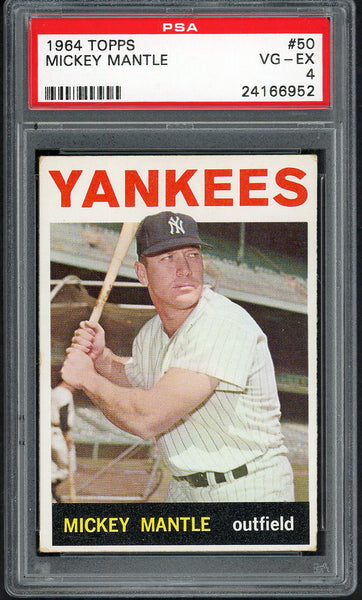 1964 Topps Baseball #050 Mickey Mantle Yankees PSA 4 VG-EX 554740
