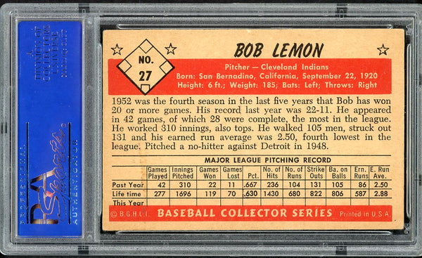 1953 Bowman Black & White Baseball #027 Bob Lemon Indians PSA 5 EX 554745