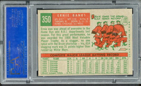 1959 Topps Baseball #350 Ernie Banks Cubs PSA 5 EX 554746